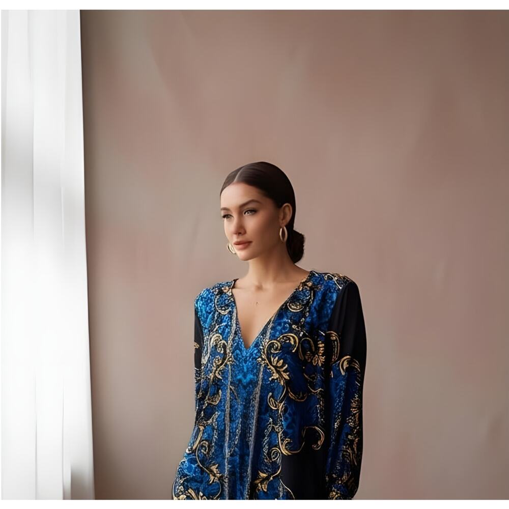 NWT‎ Avenue Studio Women's Geometric Print Blouse Size 30 Multicolor